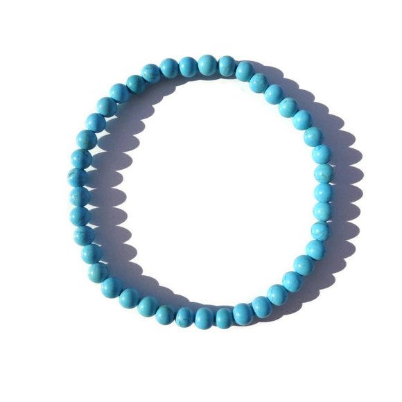 Turquoise Beaded Bracelet, Turquoise Beads, Boho Stacking Bracelet - Picture 2 of 5